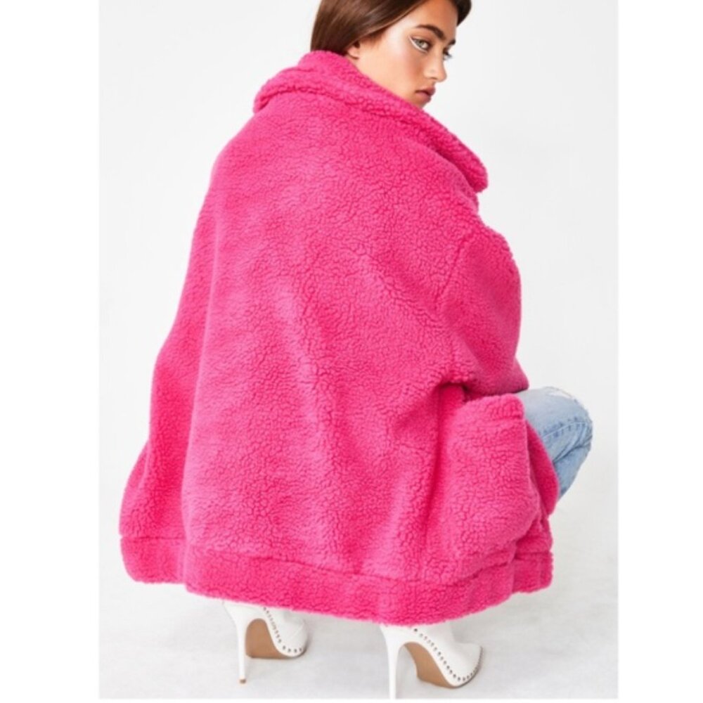 I.AM.GIA x Dolls Kill Flirty Rose Pixie Sherpa Coat Size M - Picture 3 of 8